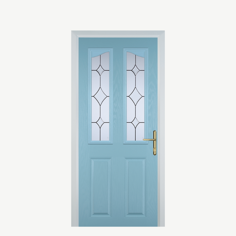 Door B 2 Panel 2 Angle Duck Egg Blue Crystal Diamond image 0