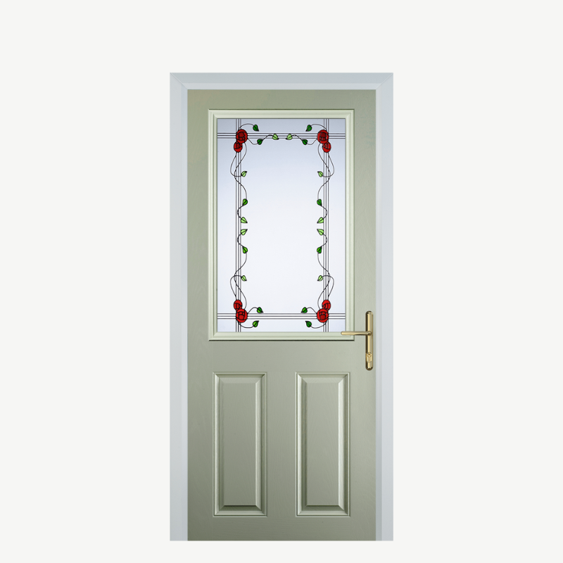 Door F 2 Panel 1 Square Pebble Grey Mackintosh Rose image 0