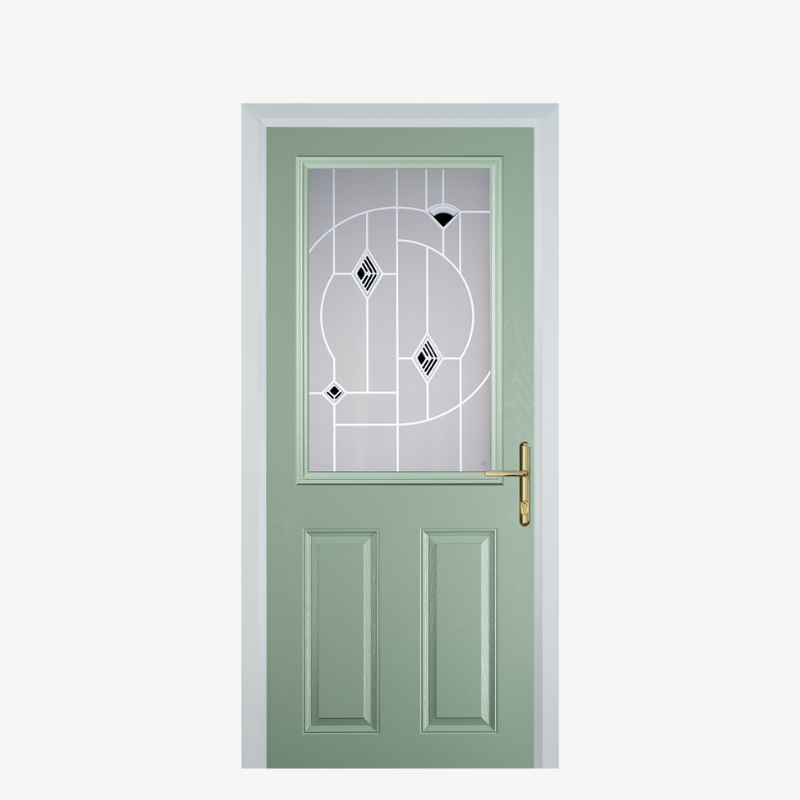 Door F 2 Panel 1 Square Chartwell Green Murano Black image 0