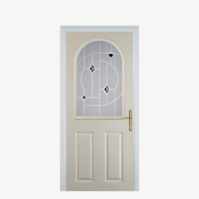 Door E 2 Panel 1 Arch Cream Murano Black image 0