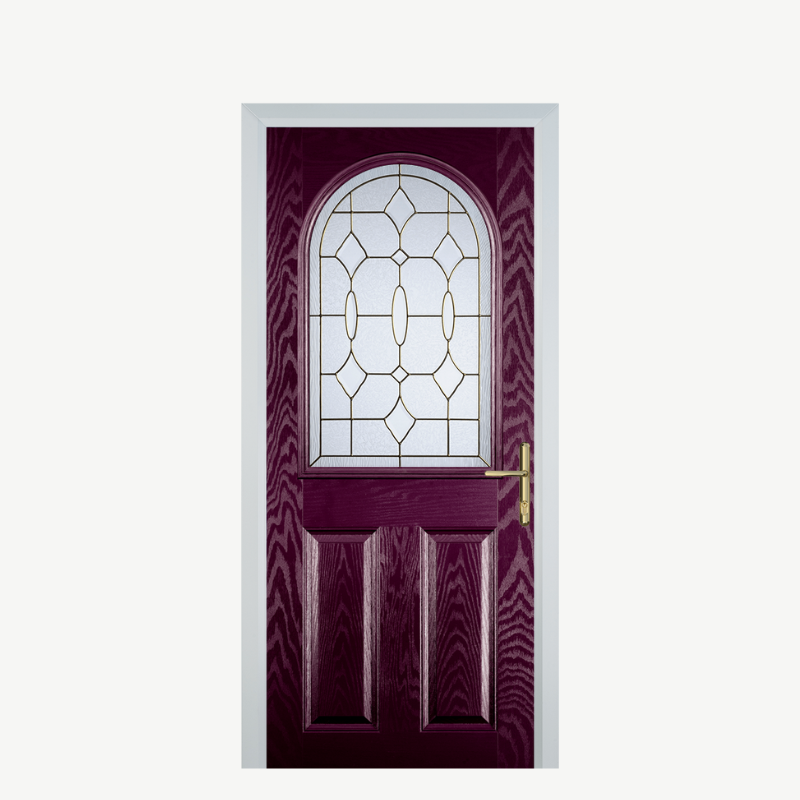 Door E 2 Panel 1 Arch Purple Violet Brass Art Clarity image 0