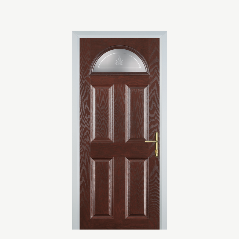 Door D 4 Panel 1 Arch Dark Wood Straxton image 0