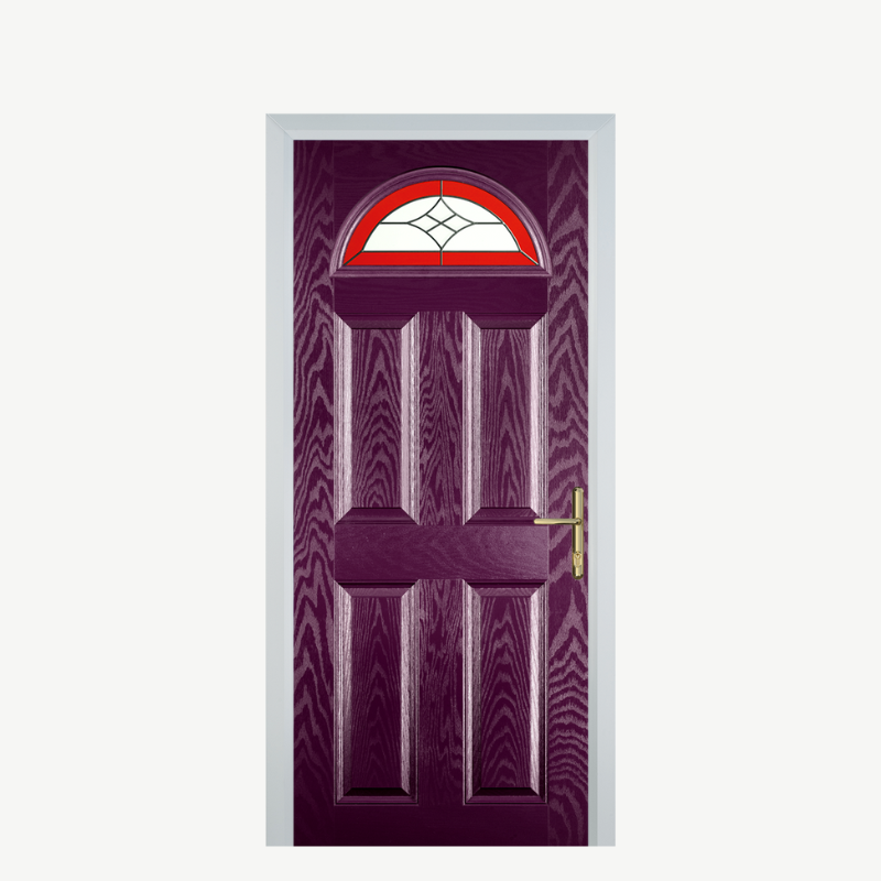 Door D 4 Panel 1 Arch Purple Violet Crystal Harmony Red image 0