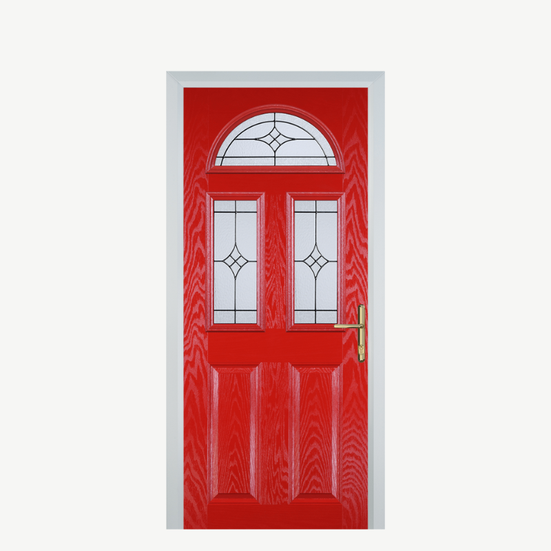 Door G 2 Panel 1 Arch Poppy Red (High Gloss) Zinc Art Elegance image 0