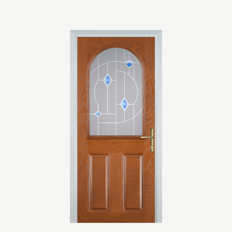 Door E 2 Panel 1 Arch Oak Murano Blue image 0