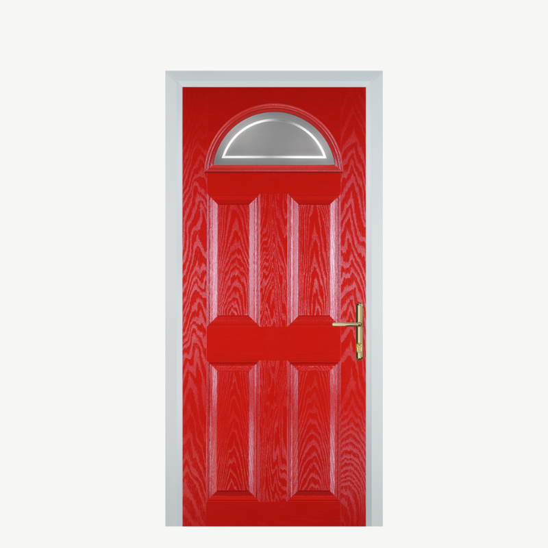 Door D 4 Panel 1 Arch Poppy Red (High Gloss) Enfield image 0