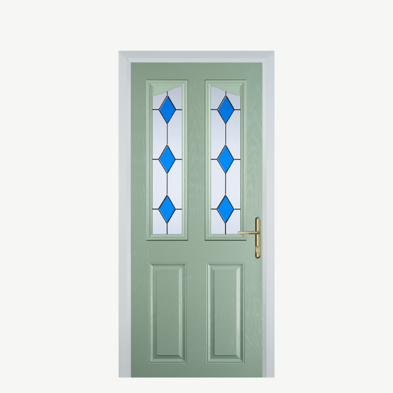 Door B 2 Panel 2 Angle Chartwell Green 3 Drop Diamond Blue image 0