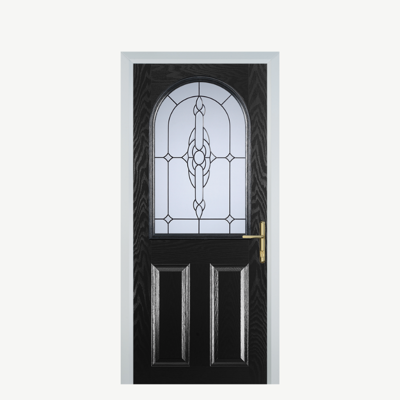 Door E 2 Panel 1 Arch Black Crystal Bohemia Frost image 0