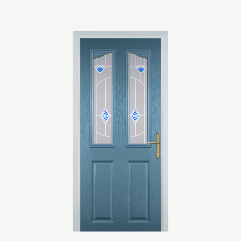 Door B 2 Panel 2 Angle Pastel Blue Murano Blue image 0