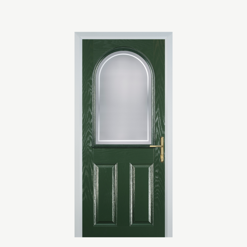 Door E 2 Panel 1 Arch Green Enfield image 0