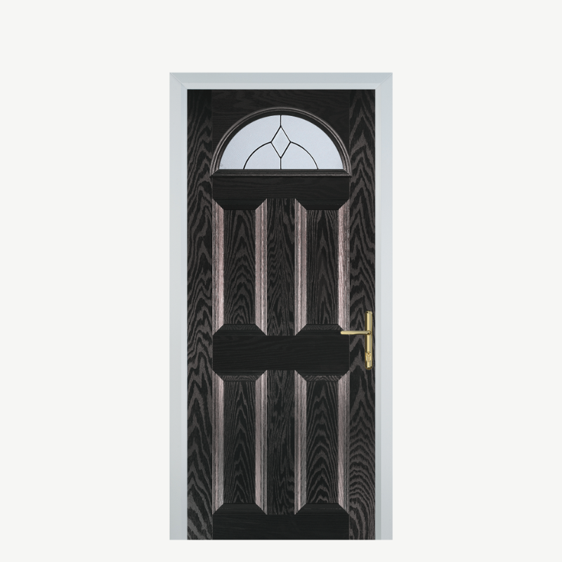 Door D 4 Panel 1 Arch Black Brown Classic image 0