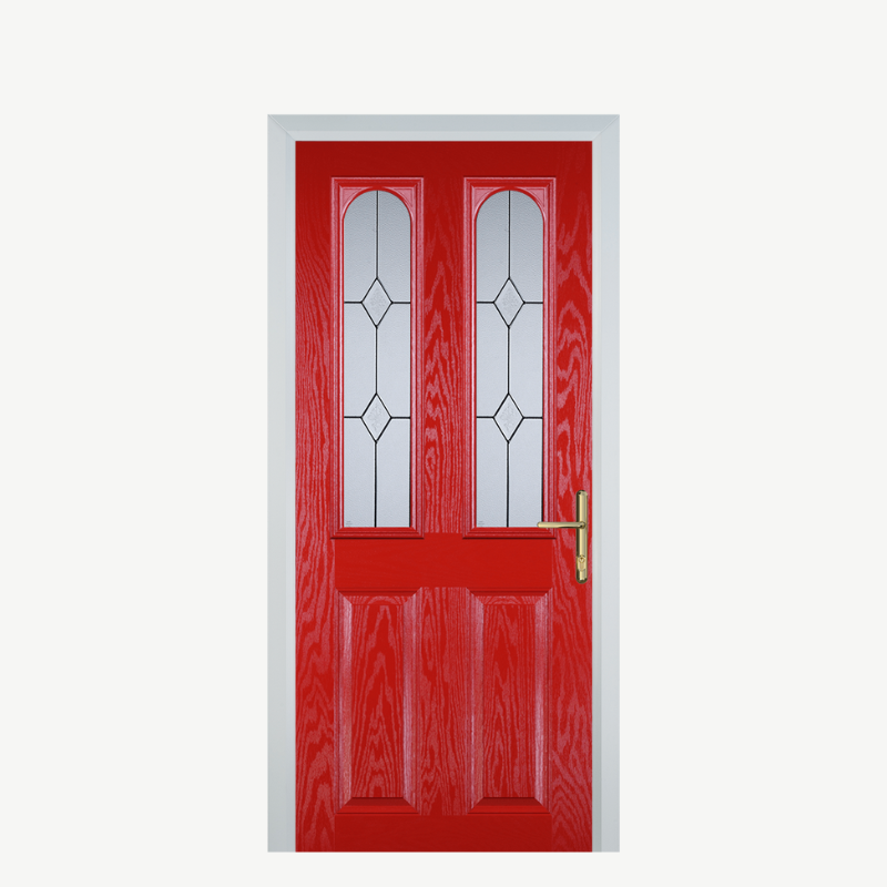 Door A 2 Panel 2 Arch Poppy Red (High Gloss) Classic image 0
