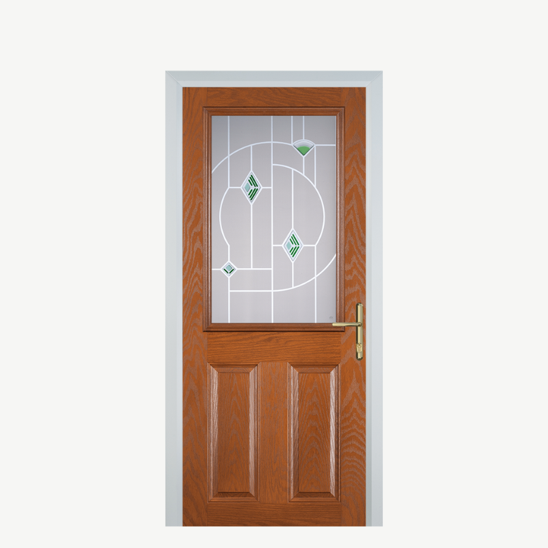 Door F 2 Panel 1 Square Oak Murano Green image 0