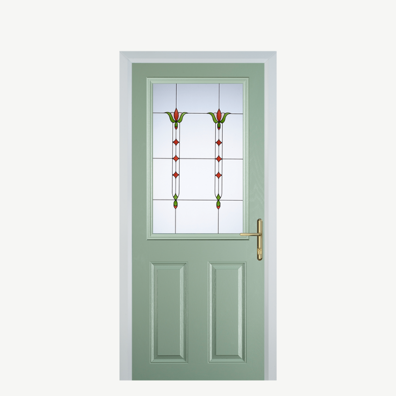 Door F 2 Panel 1 Square Chartwell Green Fleur image 0