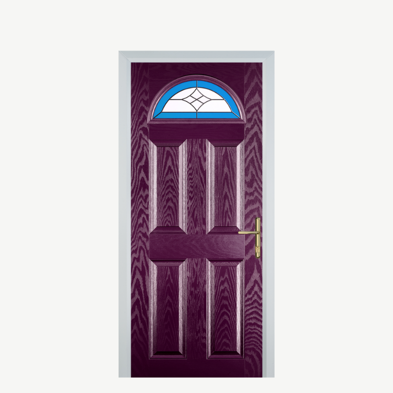 Door D 4 Panel 1 Arch Purple Violet Crystal Harmony Blue image 0