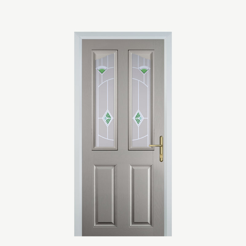Door B 2 Panel 2 Angle Agate Grey Murano Green image 0