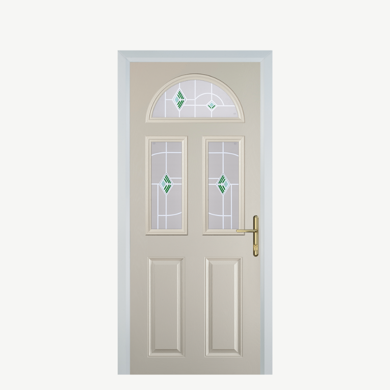 Door G 2 Panel 1 Arch Cream Murano Green image 0