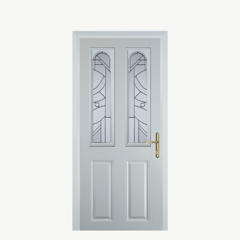 Door A 2 Panel 2 Arch White Zinc Art Abstract image 0