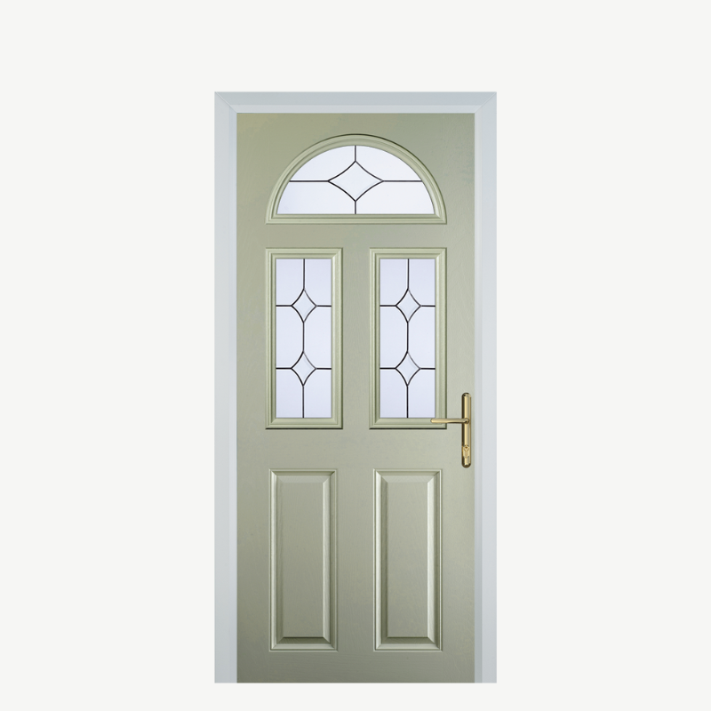 Door G 2 Panel 1 Arch Pebble Grey Crystal Diamond image 0