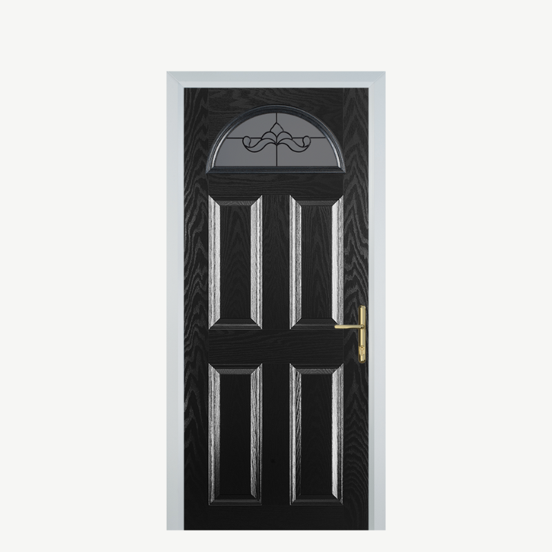 Door D 4 Panel 1 Arch Black Crystal Bohemia Frost image 0