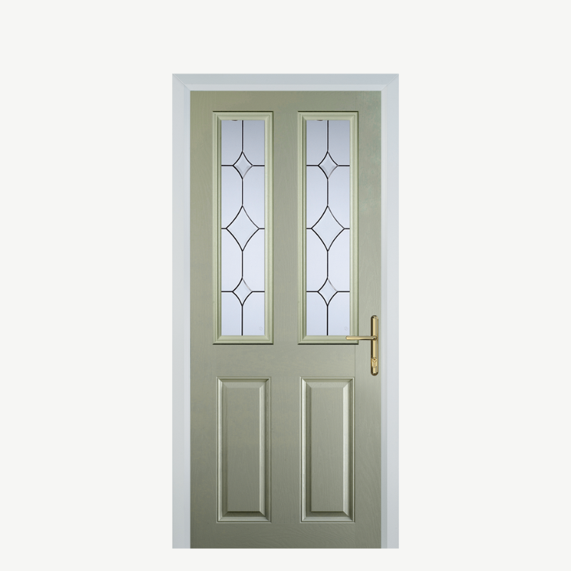 Door C 2 Panel 2 Square Pebble Grey Crystal Diamond image 0