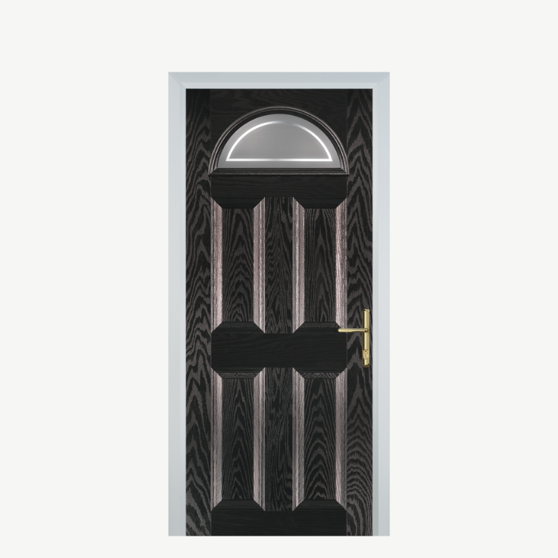 Door D 4 Panel 1 Arch Black Brown Enfield image 0
