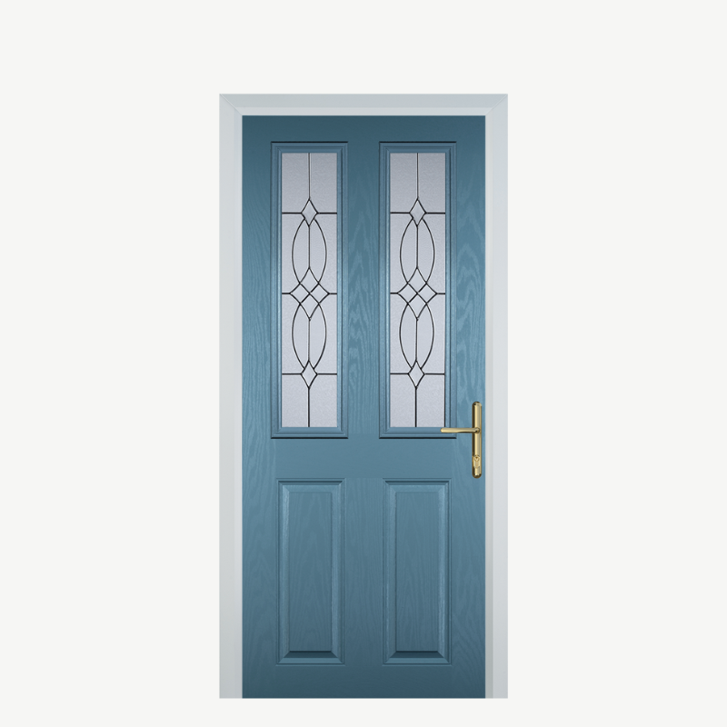Door C 2 Panel 2 Square Pastel Blue Flair image 0