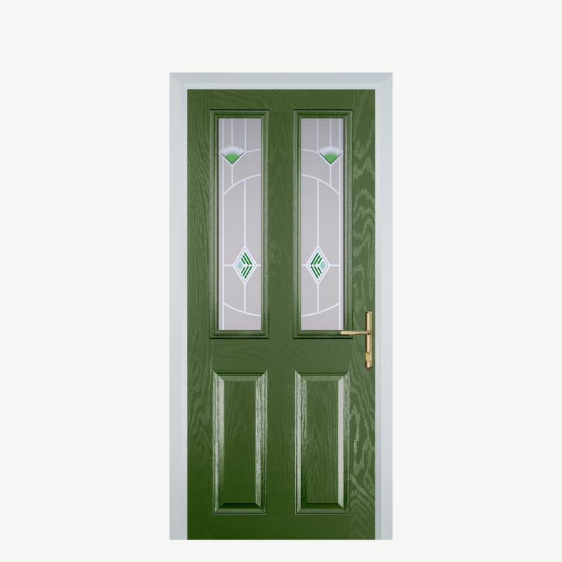 Door C 2 Panel 2 Square Fern Green Murano Green image 0