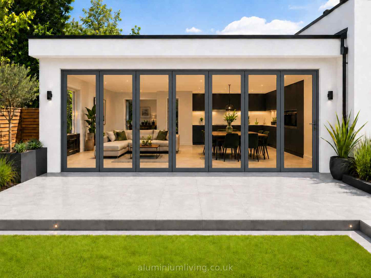 7 Panel Anthracite Grey Aluminium Bifold Door