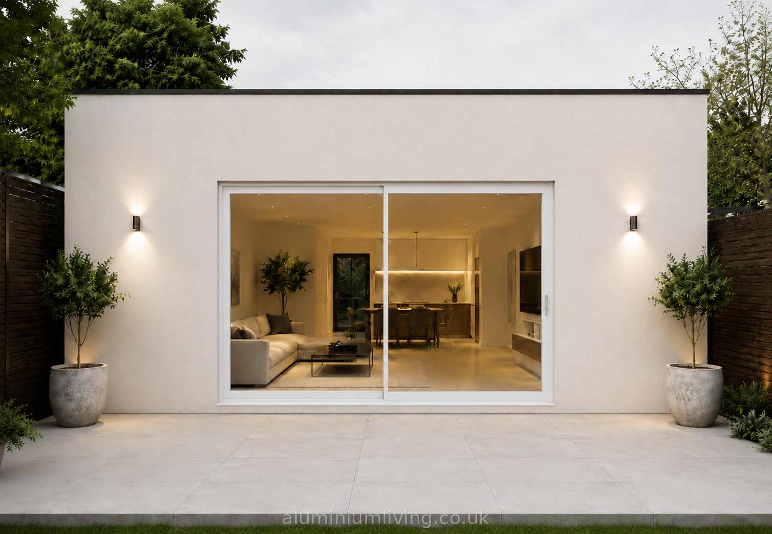 2 Panel White Sliding Door-thumbmail-2