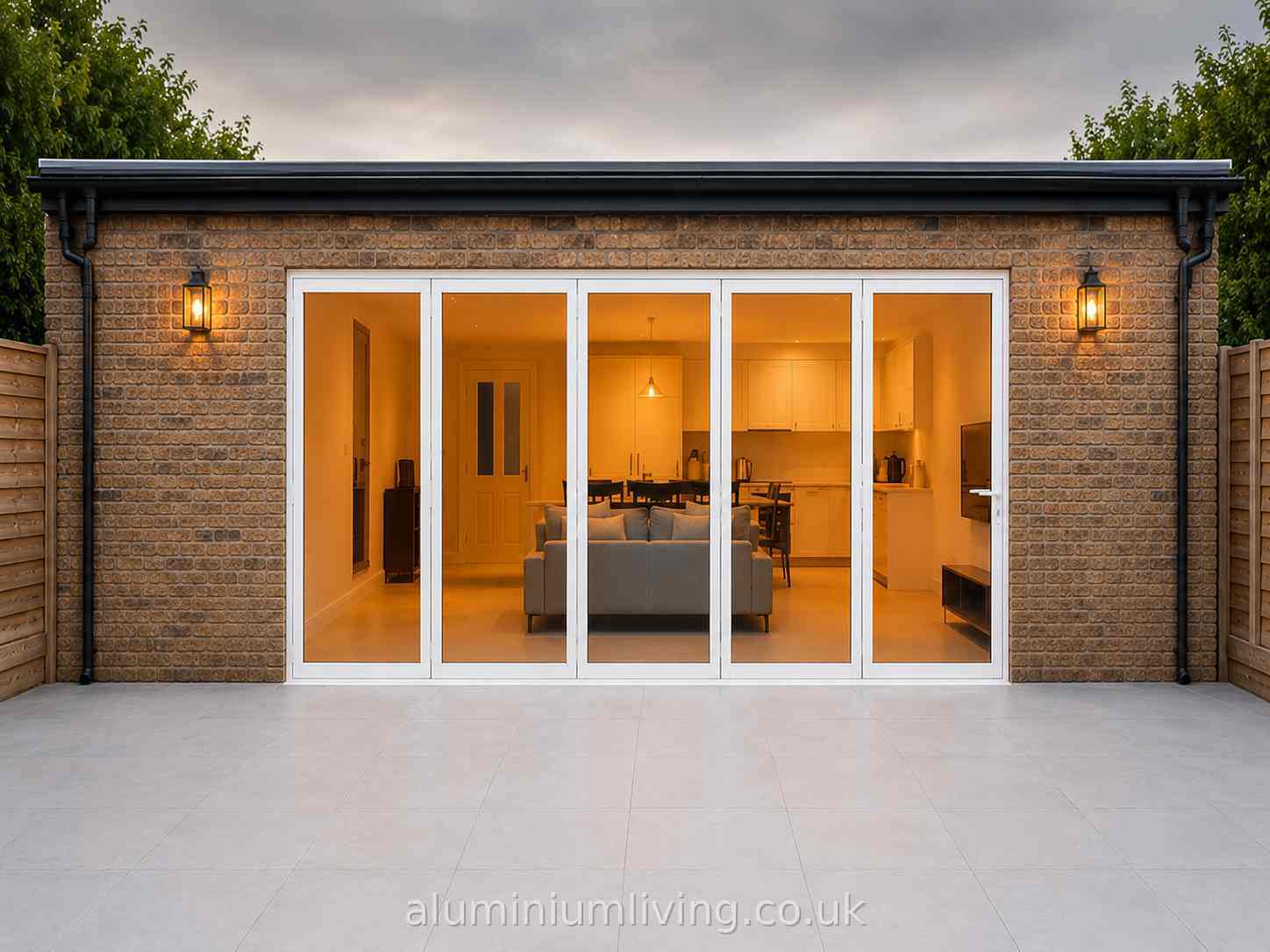 5 Panel White Aluminium Bifold Door-thumbmail-1