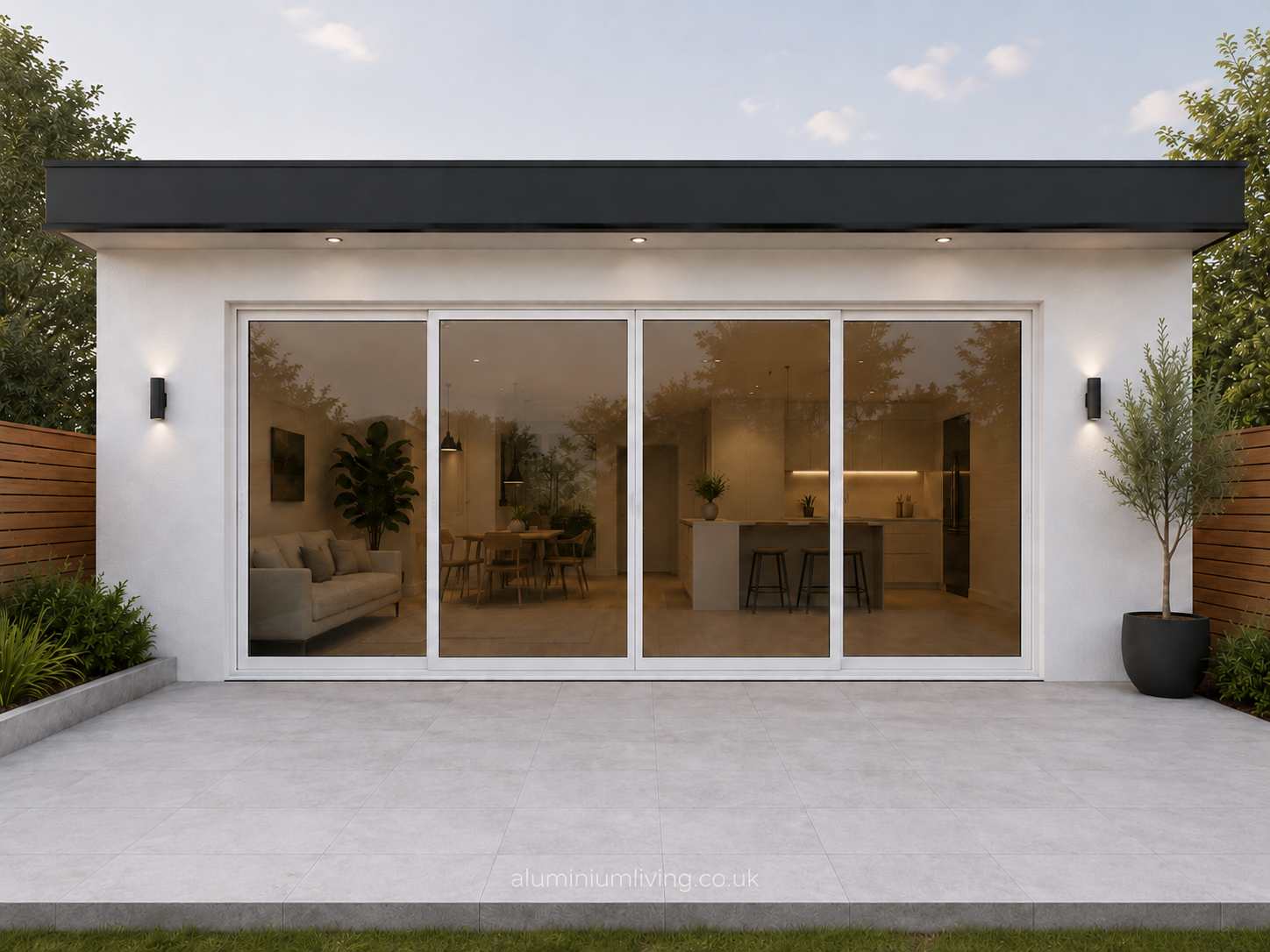 4 Panel White Aluminium Bifold Door-thumbmail-1