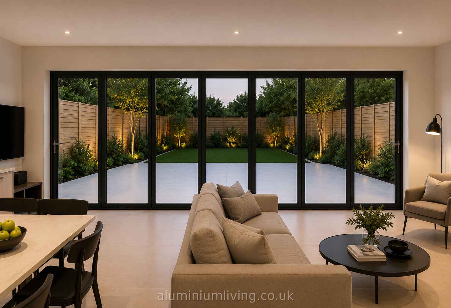 6 Panel Black Aluminium Bifold Door