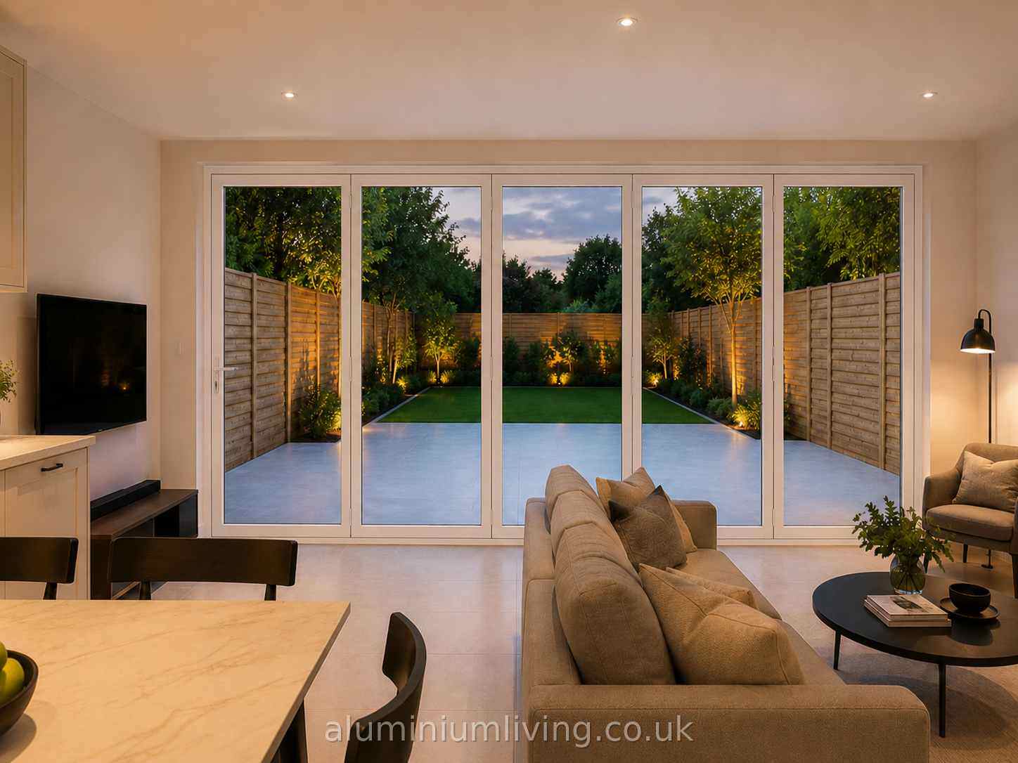 5 Panel White Aluminium Bifold Door-thumbmail-2