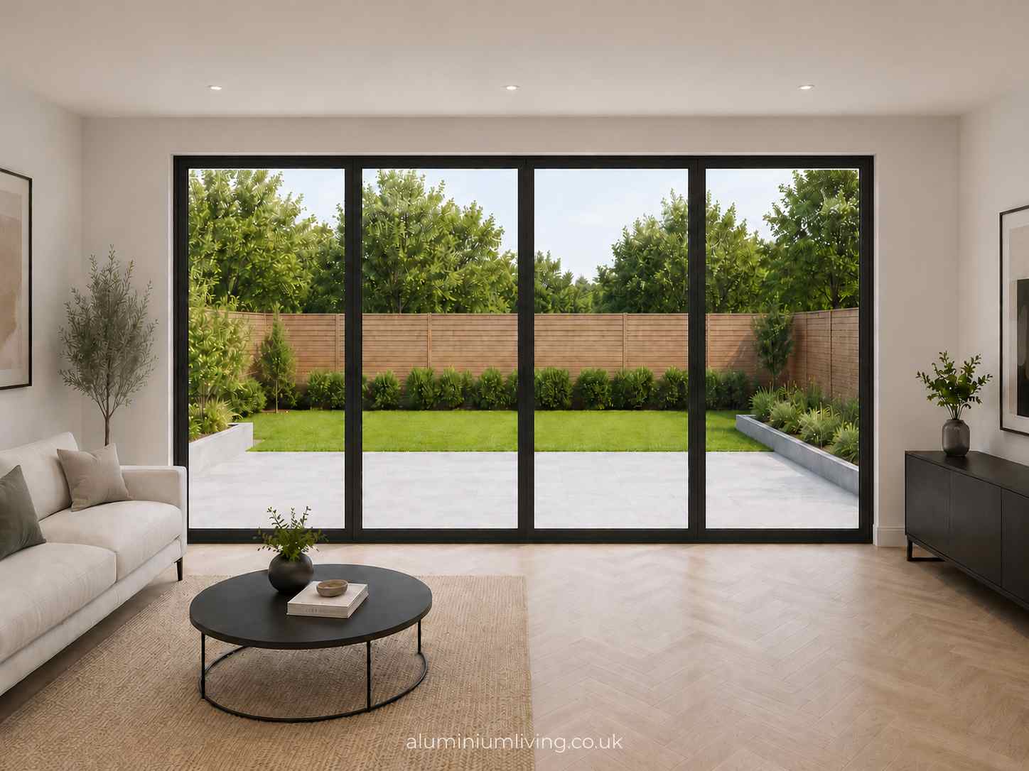 4 Panel Black Aluminium Bifold Door-thumbmail-2