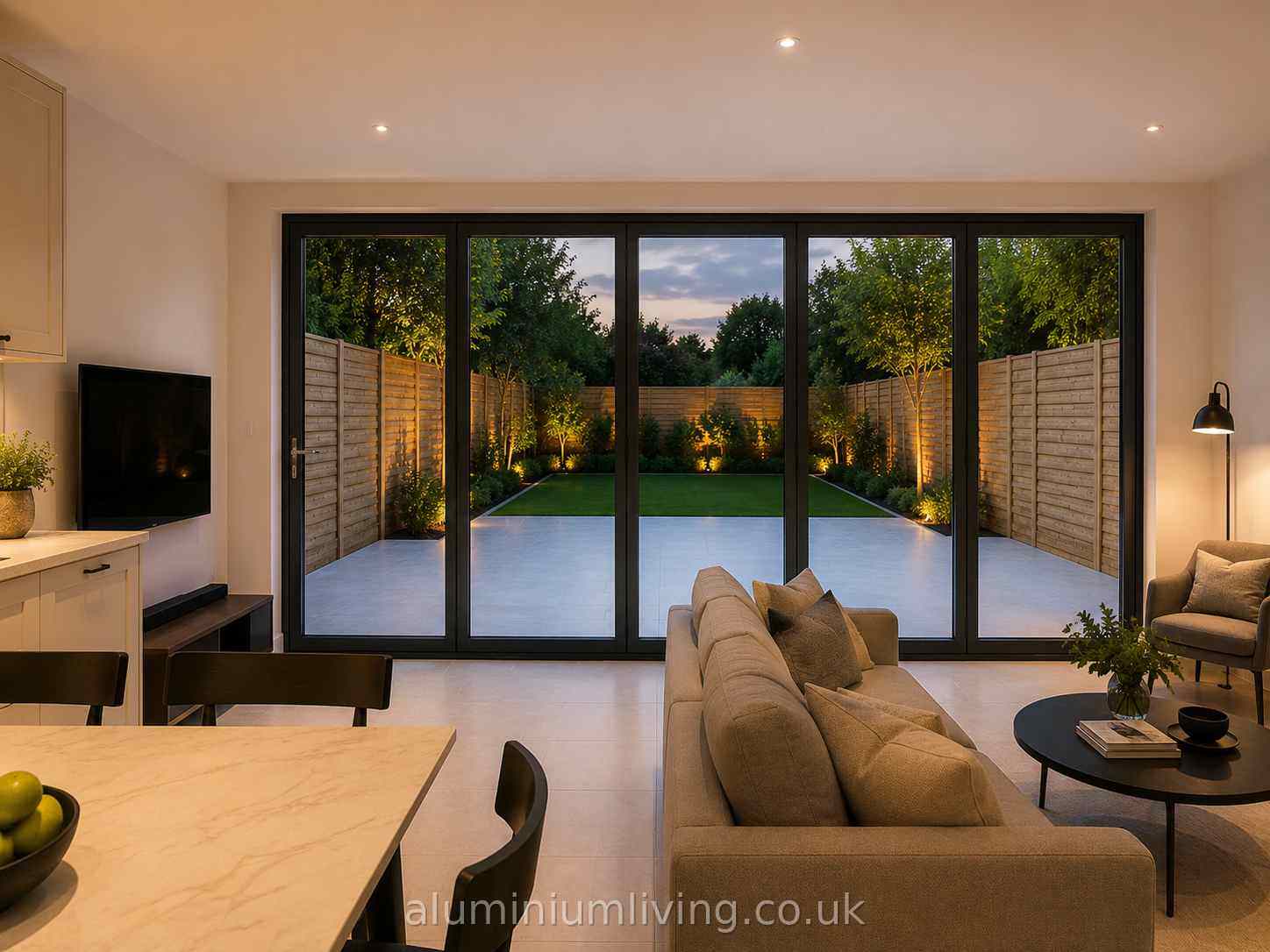5 Panel Black Aluminium Bifold Door-thumbmail-2