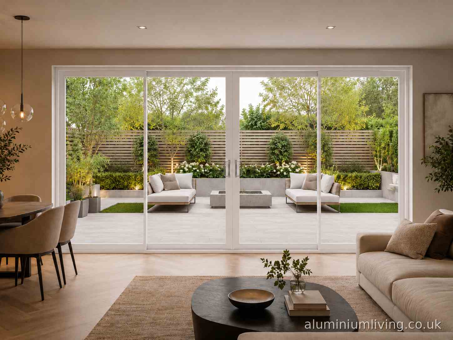4 Panel White Sliding Door