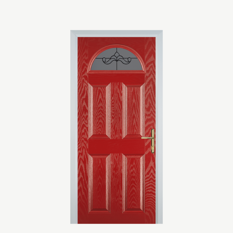 Door D 4 Panel 1 Arch Red Crystal Bohemia Frost image 0