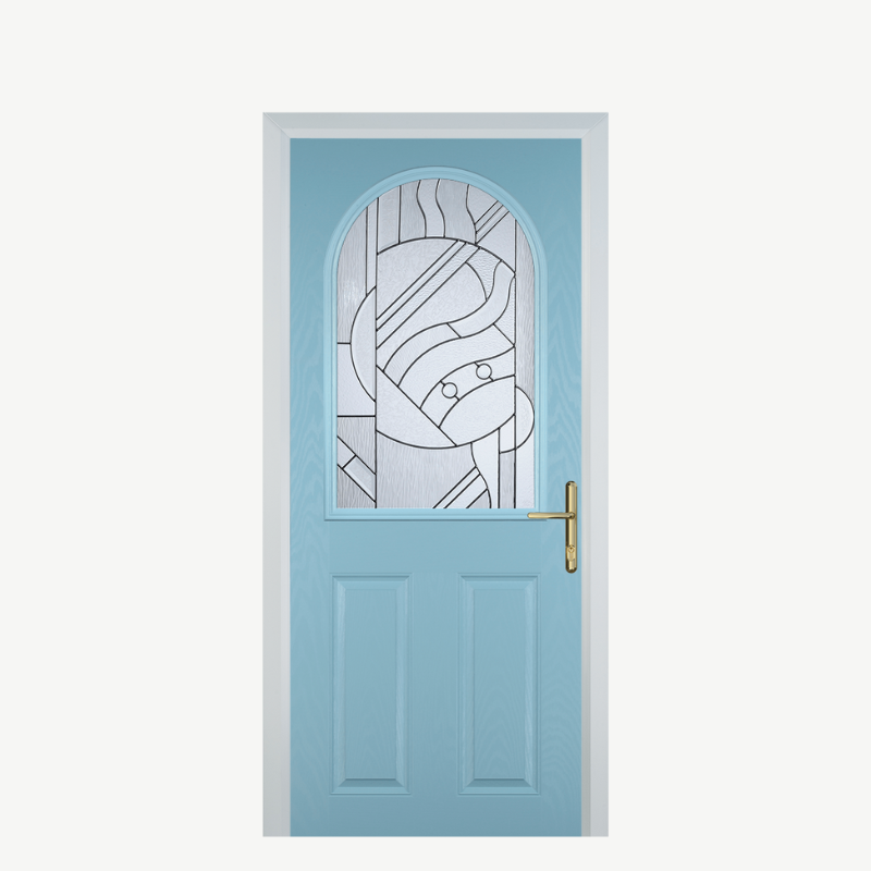 Door E 2 Panel 1 Arch Duck Egg Blue Zinc Art Abstract image 0