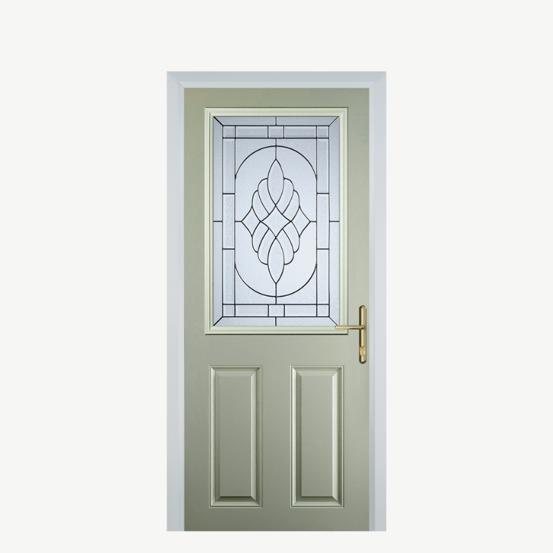 Door F 2 Panel 1 Square Pebble Grey Zinc Art Elegance image 0