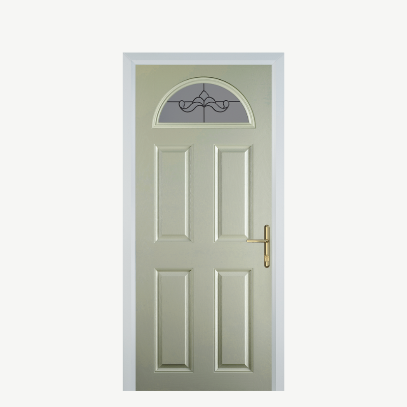 Door D 4 Panel 1 Arch Pebble Grey Crystal Bohemia Frost image 0