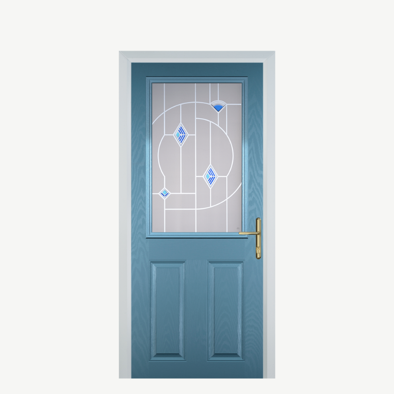 Door F 2 Panel 1 Square Pastel Blue Murano Blue image 0