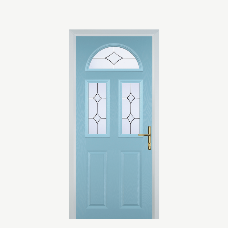 Door G 2 Panel 1 Arch Duck Egg Blue Crystal Diamond image 0
