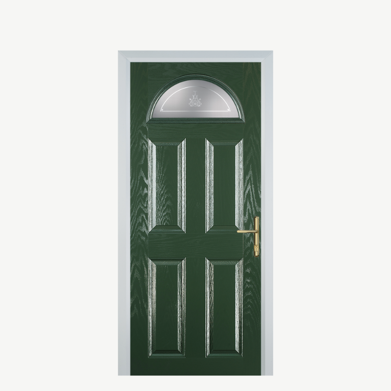 Door D 4 Panel 1 Arch Green Straxton image 0
