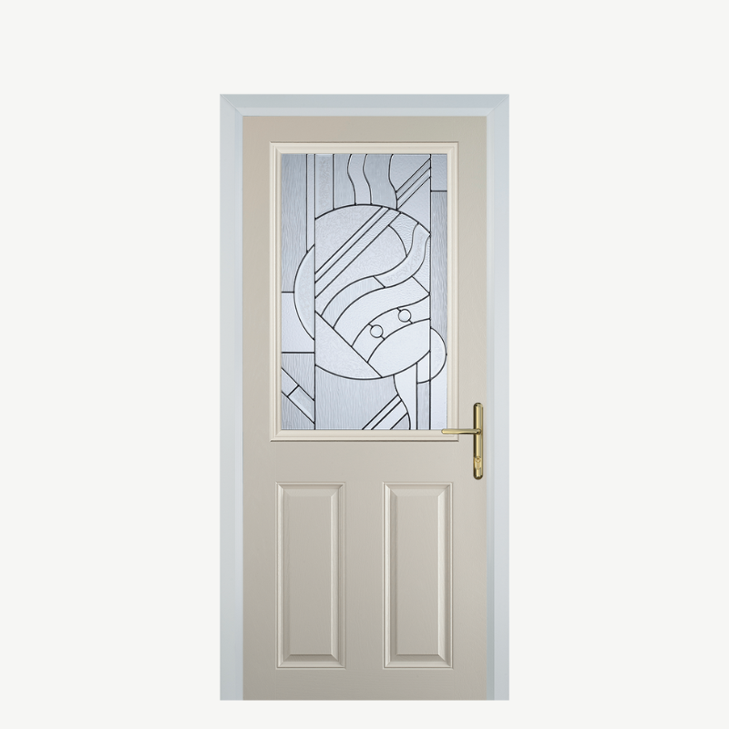 Door F 2 Panel 1 Square Cream Zinc Art Abstract image 0