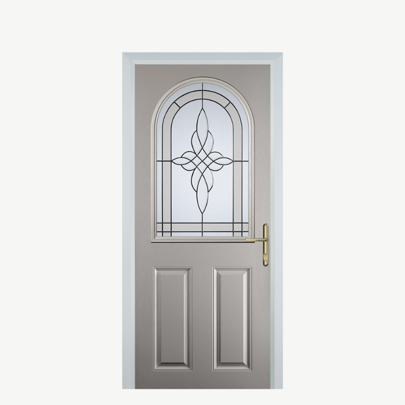 Door E 2 Panel 1 Arch Agate Grey Crystal Harmony Frost image 0