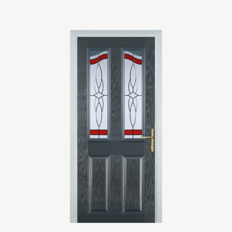 Door B 2 Panel 2 Angle Grey Crystal Harmony Red image 0