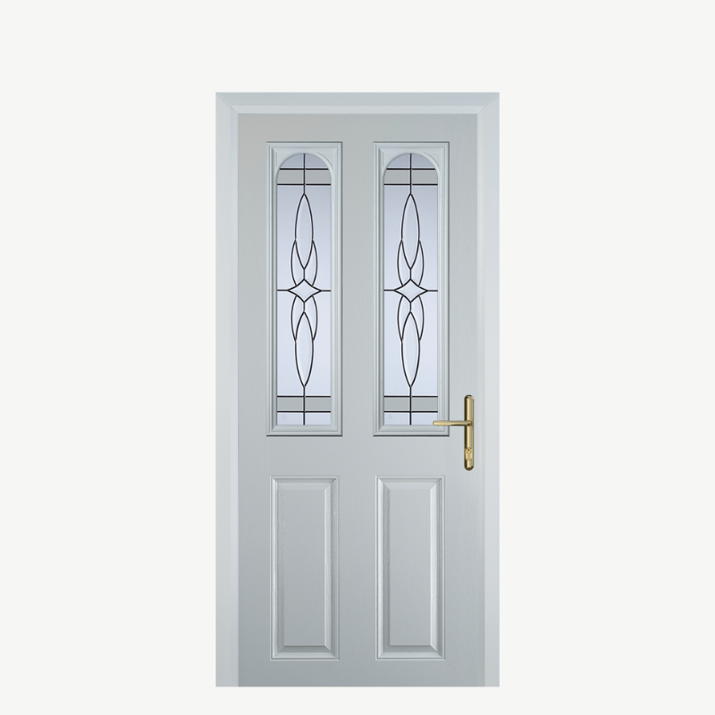 Door A 2 Panel 2 Arch White Crystal Harmony Frost image 0