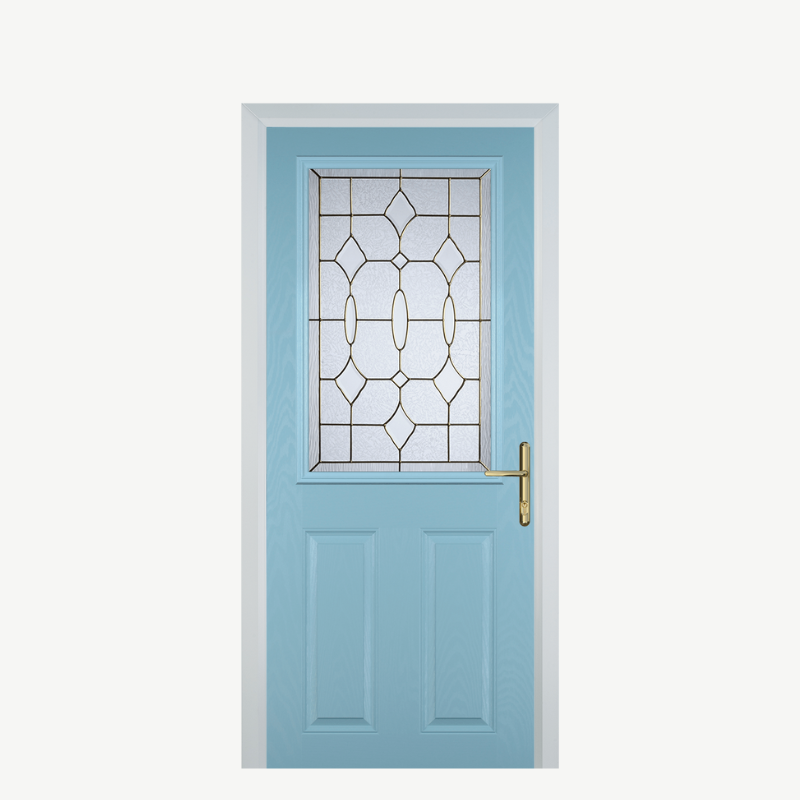 Door F 2 Panel 1 Square Duck Egg Blue Brass Art Clarity image 0