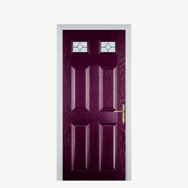 DoorI 4 Panel 2 Square Purple Violet Brass Art Clarity image 0